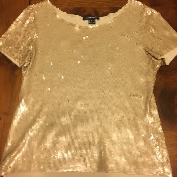 Vintage Gold Sequin Shirt Ellen Tracy - Picture 1 of 1